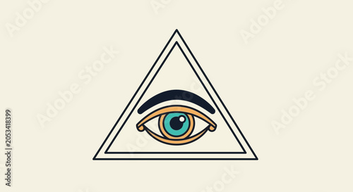 Bild auf Leinwand All seeing eye in triangle symbol 3.
