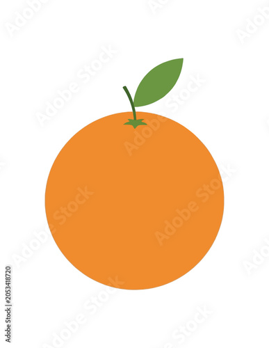Vibrant Orange Fruit with Green Leaf Stem.