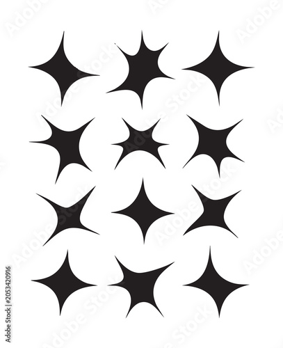 Abstract Organic Shapes and Spark Symbols Collection – Modern Vector Elements