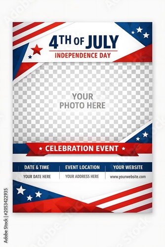4th of july independence day celebration event flyer template