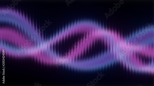 Bild auf Leinwand Neon Abstract Soundwave Background with Glowing Pink and Blue Light Waves