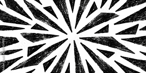 Fotografie Charcoal shard pattern a black and white vector illustration