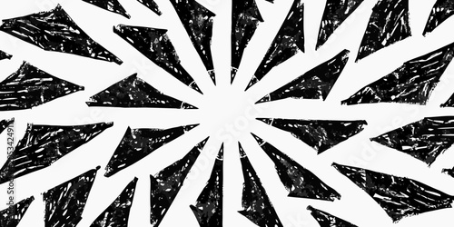 Bild auf Leinwand Charcoal shard pattern on a white background abstract geometric design