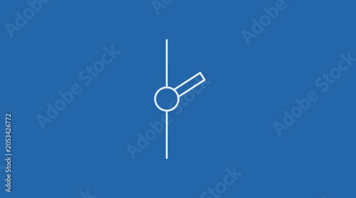 Slika na platnu Minimalist Clock Icon on Blue Background