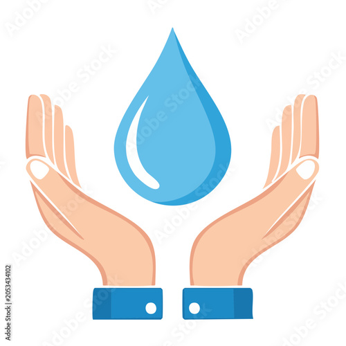 Water Drop Protection Flat Icon