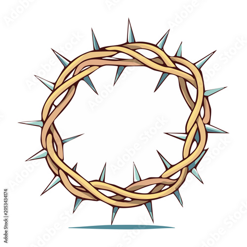 Illustration of a crown of thorns on a white background
