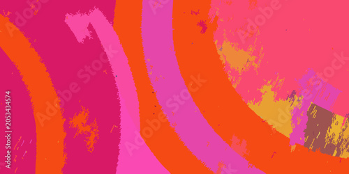 Fotografija Halftone wave pattern with vibrant orange and pink coloration