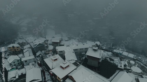 Winter Kalpa Snowfall Drone Aerial Shot