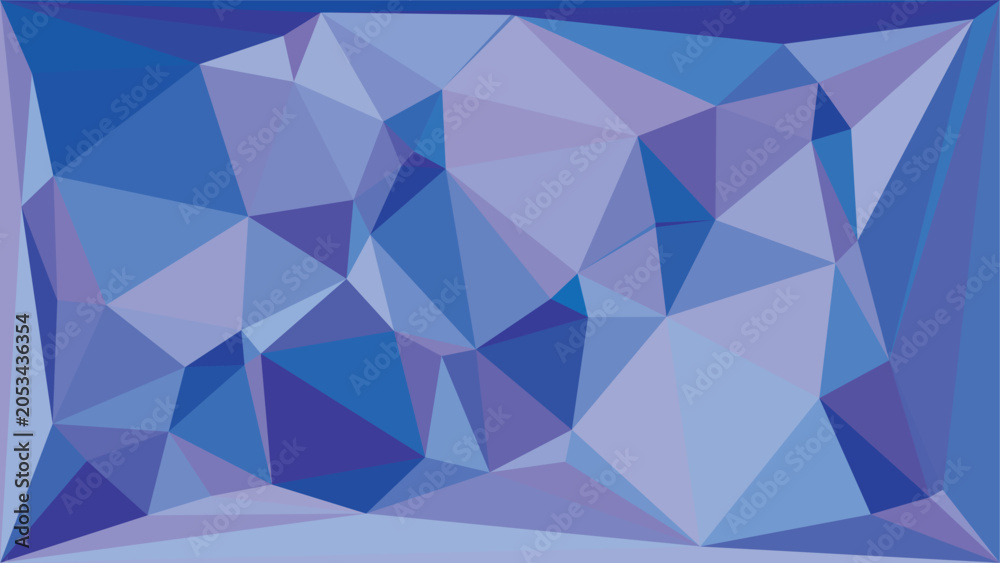 Fototapeta premium Creative blue low poly geometric background with abstract triangular shapes and cool colors