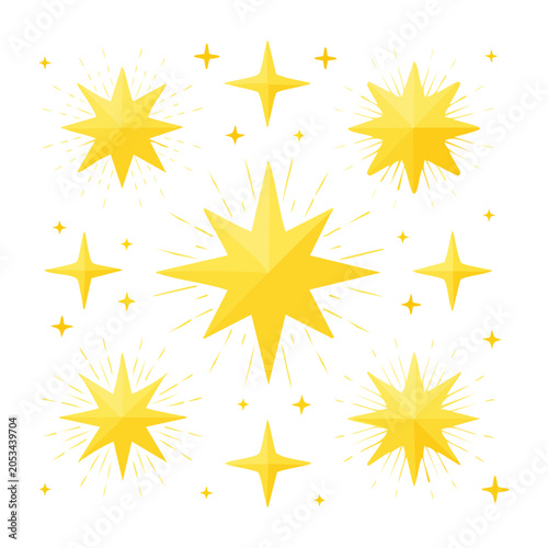 Yellow stars illustration on white background