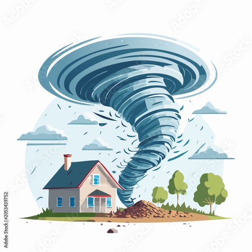 Tornado Approaching a House