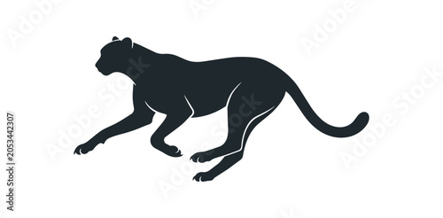 Silhouette of a Black Panther in Motion.