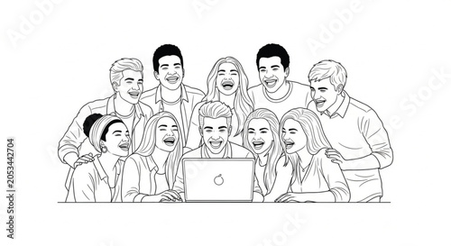 Diverse group of people looking surprised.