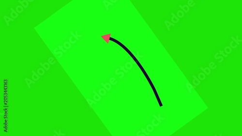 arrow animation on green screen background with different angle 