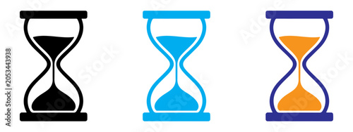 Hourglass icon, symbol vector illustration. Sand watch icon set. Editable stroke. Reload hourglass timer