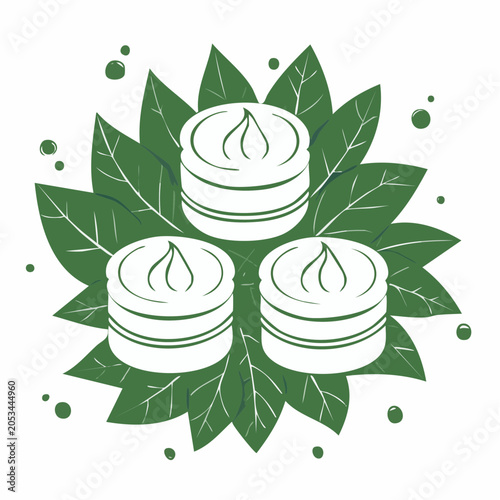 Three Candles on Green Leaves