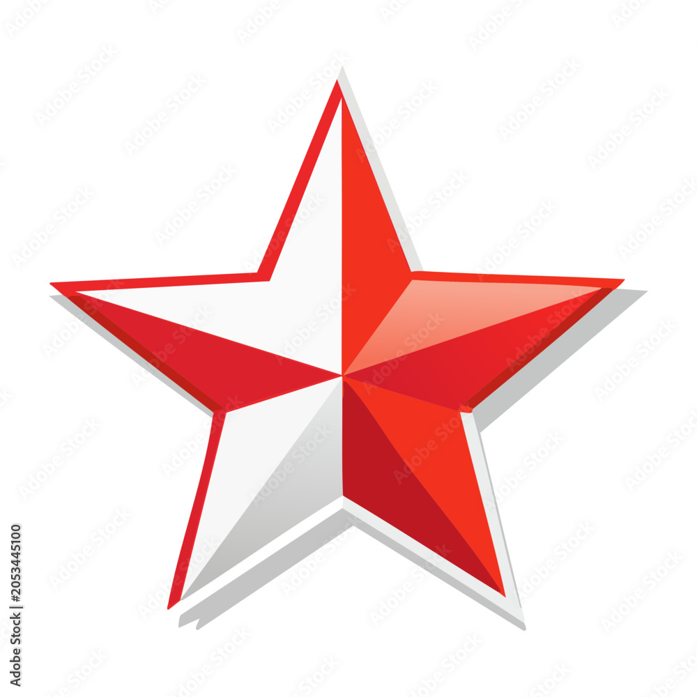 Obraz premium 3D red star icon on transparent background
