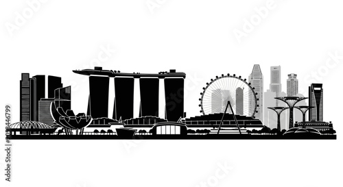 Photos Singapore Skyline Silhouette - Iconic Landmarks