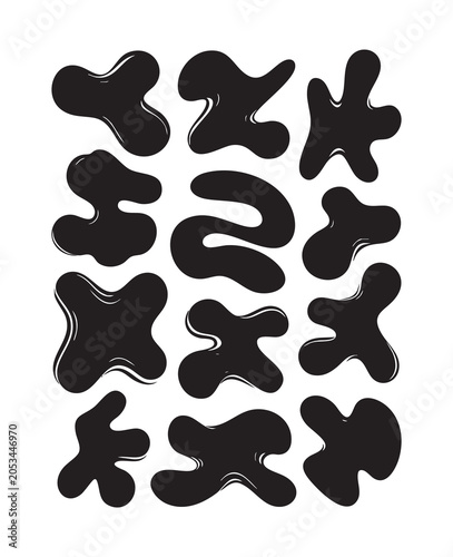 Abstract Organic Shapes and Spark Symbols Collection – Modern Vector Elements