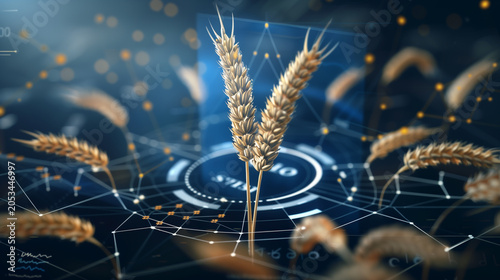 Wheat commodity investment and agricultural technology innovation concept