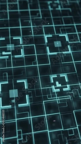 Animated geometric grid background with soft motion and digital atmosphere, seamless loop.