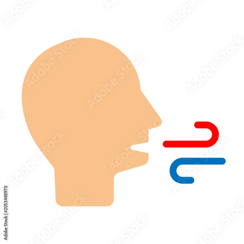 Deep Breathing Vector Flat Icon Design