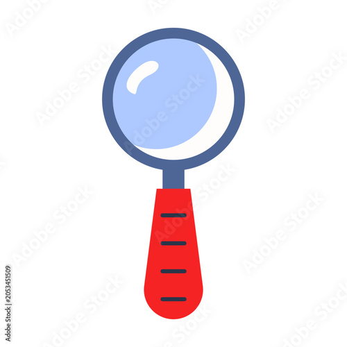 Magnifying glass icon representing scientific observation, research, investigation, analysis, and discovery.
