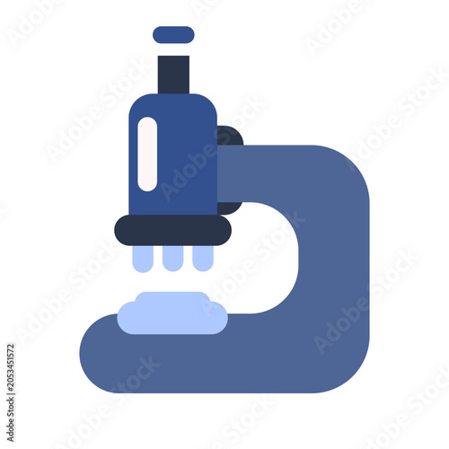 Microscope icon representing laboratory research, scientific discovery, biology studies, medical analysis, and education.