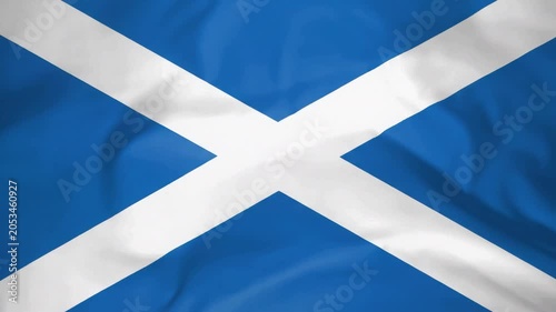 Waving flag of scotland flag waving texture animation seamless loop 4k background video