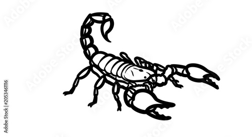 Bild auf Leinwand A black line drawing of a scorpion