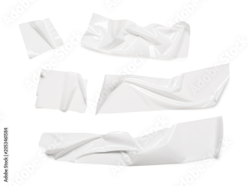 White adhesive tape pieces ...