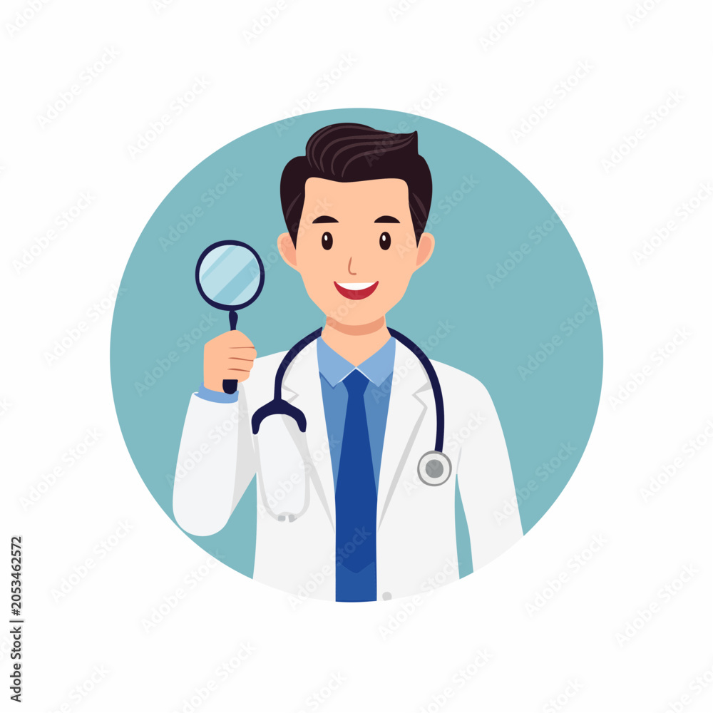 Fototapeta premium Doctor holding a magnifying glass