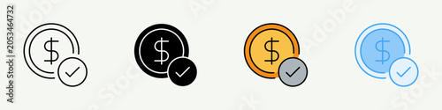 Cuadro en lienzo Payment Single Icon Pack Multistyle