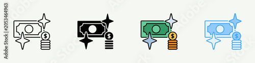 Obraz na plátne Wealth Single Icon Pack Multistyle