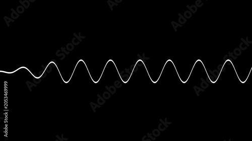 White Sine Wave with Subtle Grid Overlay on Black Background oscillation signal