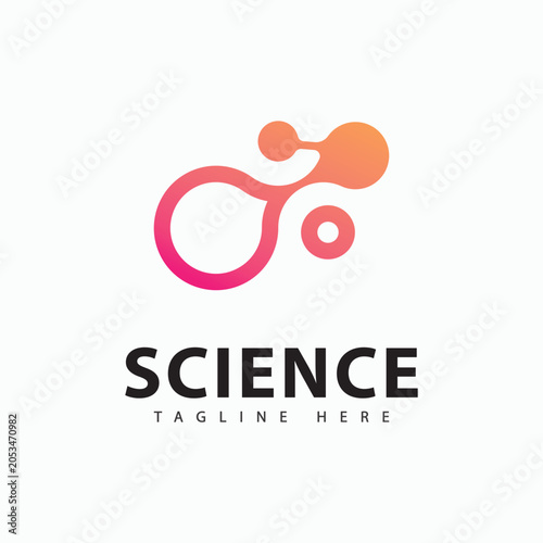 Molecule logo icon template for science brand identity.