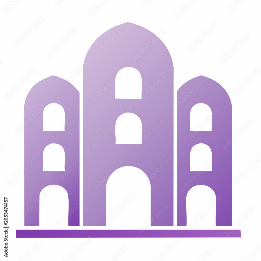 Fototapeta premium Purple Gradient Building Icon
