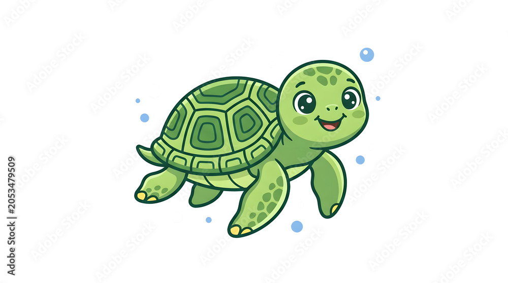 Fototapeta premium Baby Sea Turtle PNG Vector Art