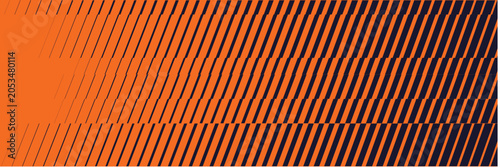 Abstract dynamic sports background with Electric Orange and Deep Charcoal diagonal lines, Postmodern tech geometric transition vector gradient, Halftone pattern with speed motion fade oblique stripe