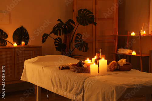 Relaxing spa treatment room...