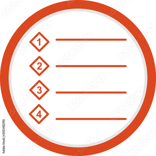 Bild auf Leinwand Unique Numbered list Vector Icon