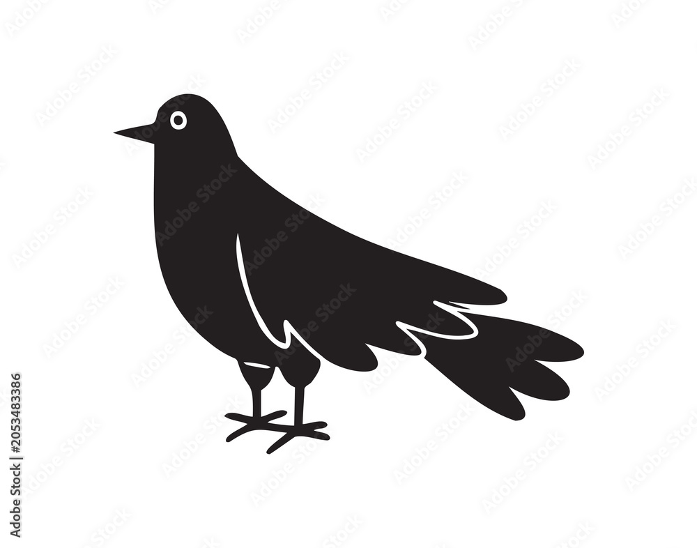 Fototapeta premium Dove of peace silhouette icon. drawing flying pigeon clipart symbol
