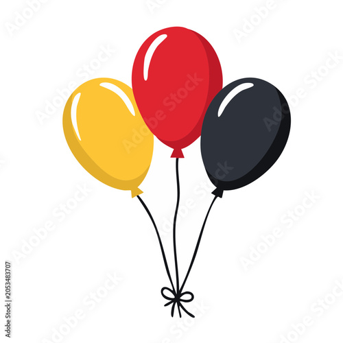 Three colorful balloons illustration
