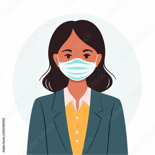 Woman wearing a face mask