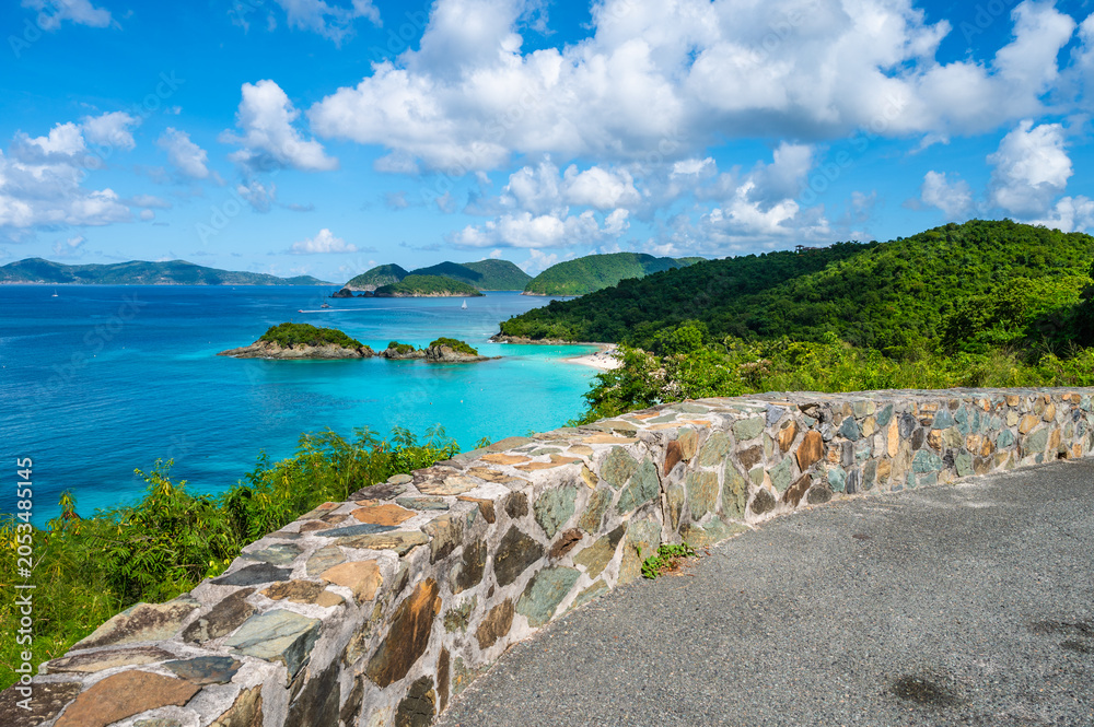 Obraz premium Scenic Overlook of Trunk Bay, Virgin Islands National Park on St. John, U.S. Virgin Islands