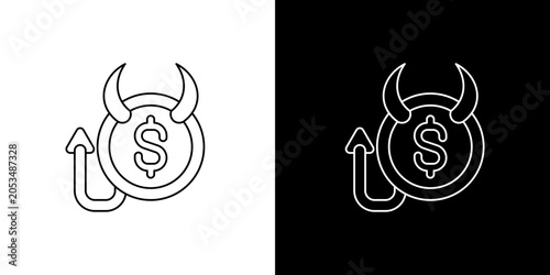 Foto Evil Money Icon Set Representing Greed Corrupt Finance and High Taxes