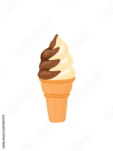 summer italian soft serve chocolate vanilla ice cream dessert swirl