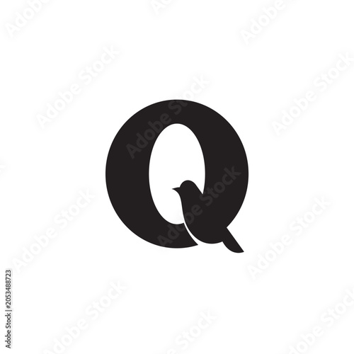 Q bird logo design combination good for brand logo