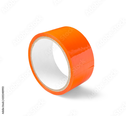 Bright orange duct tape rol...