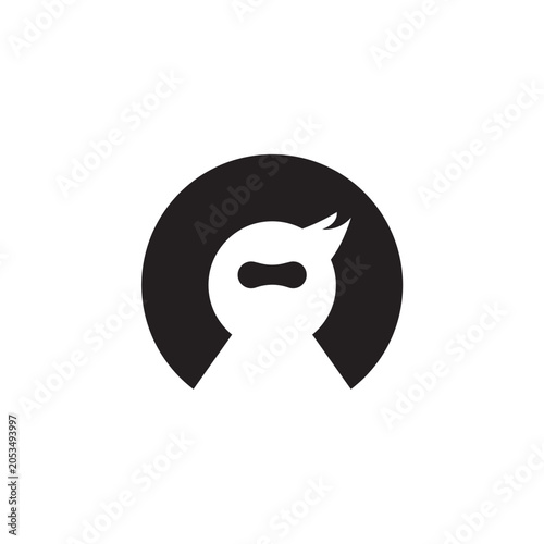 simple ninja icon logo design